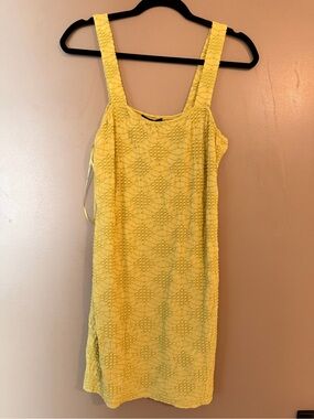 Sincerely Jules Yellow Textured Midi Shift Dress
